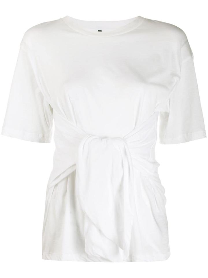 Unravel Project Short Sleeved Tie Wait T-shirt - White