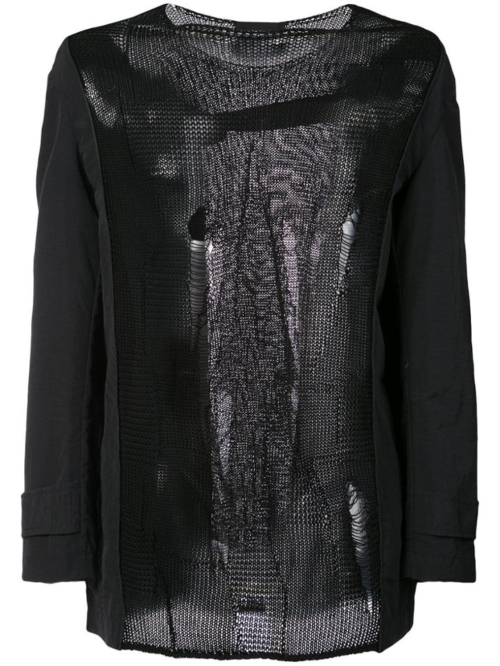 Yang Li Distressed Knitted Top - Black