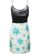Fausto Puglisi Floral Lace Panel Cami Dress, Women's, Size: 44, Black, Silk/cotton/viscose