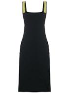 Marc Ellis Stripe Detail Pinafore Dress - Black