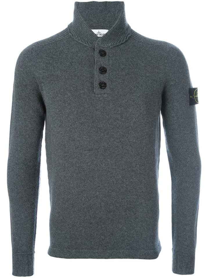 Stone Island Buttoned Neck Jumper