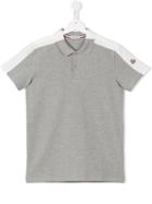 Moncler Kids Two Tone Polo Shirt, Boy's, Size: 14 Yrs, Grey