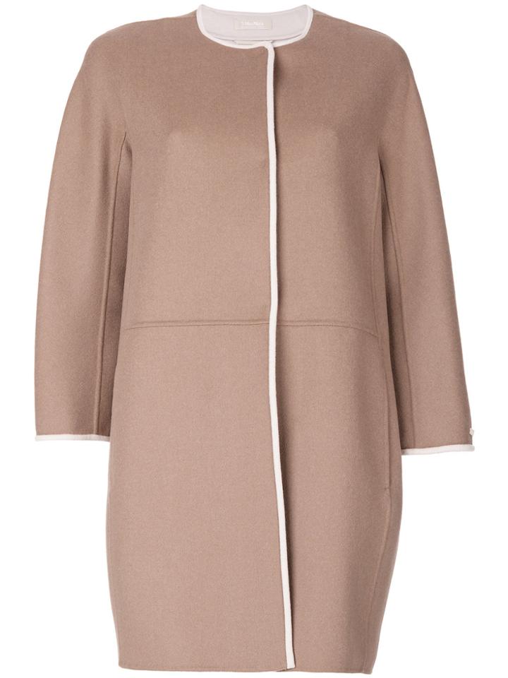 's Max Mara Single Breasted Coat - Nude & Neutrals