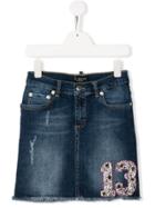 My Brand Kids Teen Embellished Denim Skirt - Blue