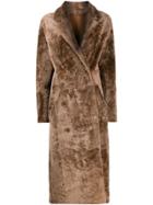 S.w.o.r.d 6.6.44 Double Breasted Shearling Coat - Brown