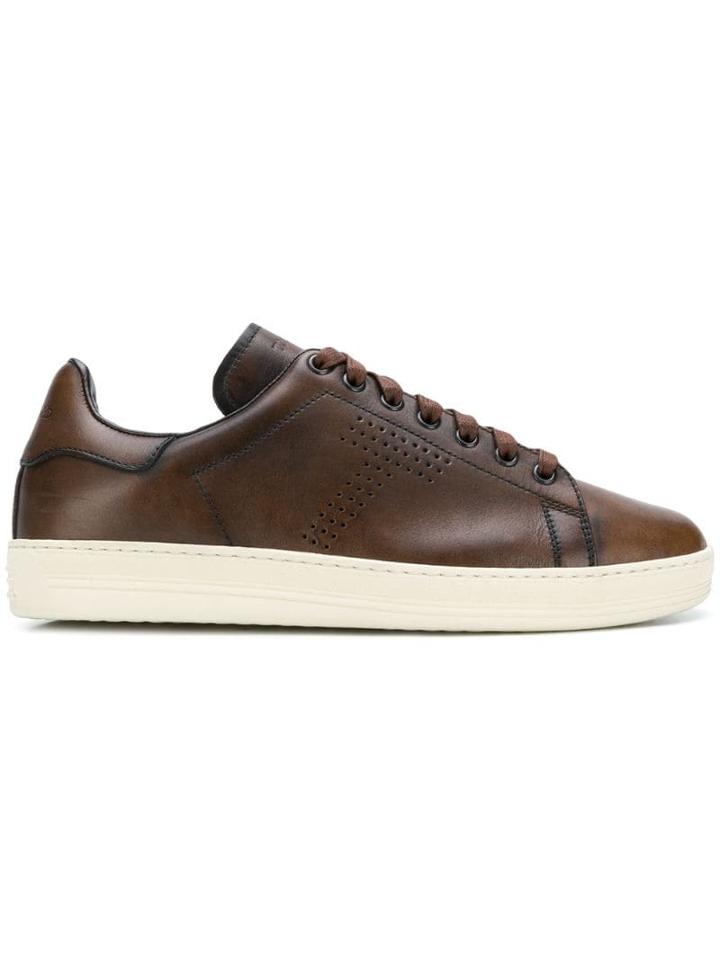 Tom Ford Perforated T Sneakers - Brown