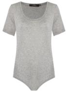 Andrea Marques Round Neck Bodysuit, Women's, Size: 44, Grey, Cotton