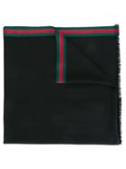 Gucci Web Trim Shawl, Women's, Black, Wool/cashmere/silk/metallic Fibre