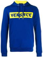 Versace Logo Print Hoodie - Blue