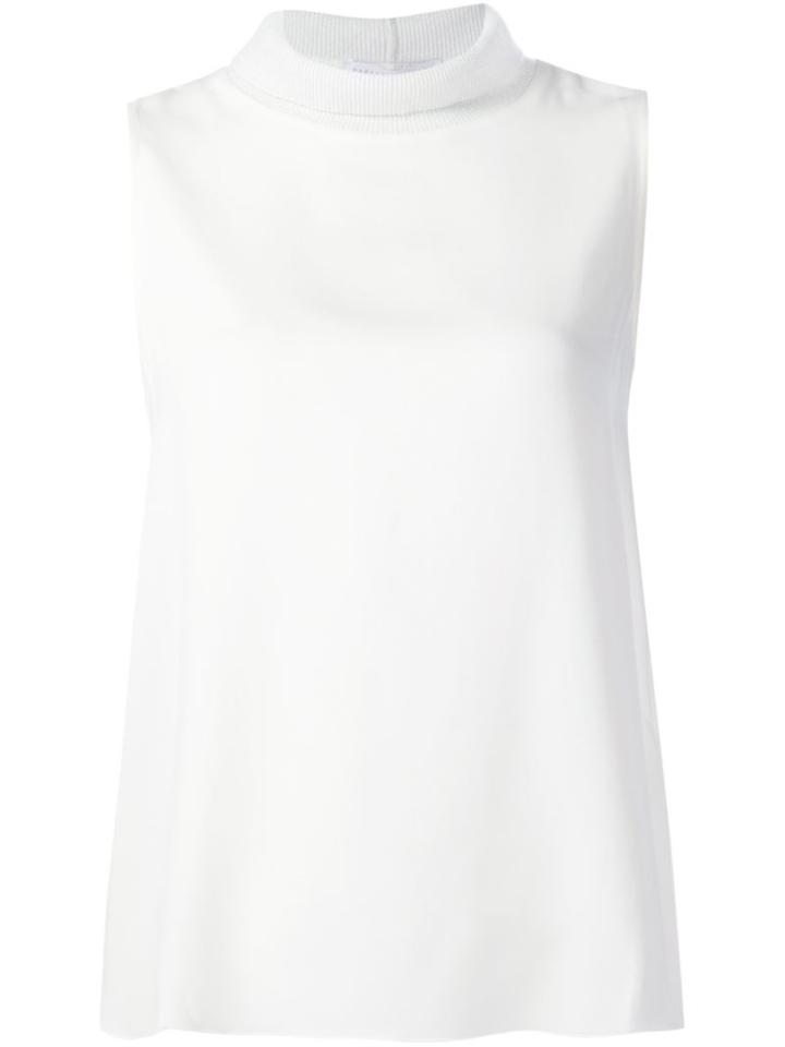 Fabiana Filippi Roll Neck Tank Top, Women's, Size: 42, White, Silk/spandex/elastane