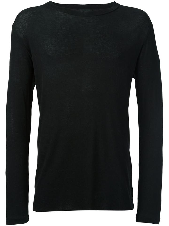 Ann Demeulemeester Grise Crew Neck Jumper, Men's, Size: Large, Black, Cotton/cashmere