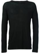 Ann Demeulemeester Grise Crew Neck Jumper, Men's, Size: Large, Black, Cotton/cashmere
