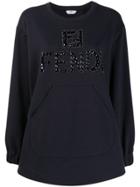 Fendi Logo Embellished Sweatshirt - Blue