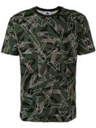 Les Hommes Urban Graphic Camouflage Print T-shirt - Green