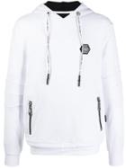 Philipp Plein Logo Plaque Hoodie - White