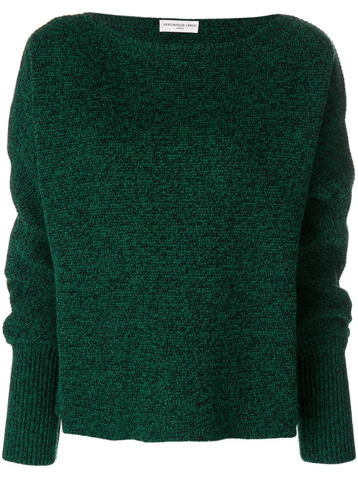 Veronique Leroy Slash Neck Jumper - Green