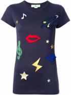 Stella Mccartney Appliqué T-shirt, Women's, Size: 44, Blue, Cotton/polyurethane/polyester/aluminium