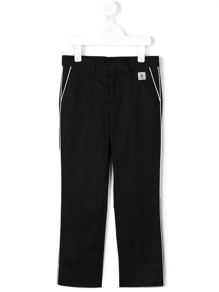 Dolce & Gabbana Kids Straight Leg Trousers, Boy's, Size: 6 Yrs, Black