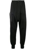 Lost & Found Rooms Zipped Drop Crotch Joggers - Black