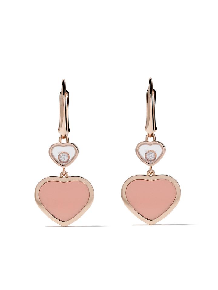 Chopard 18k Rose Gold Happy Hearts Diamond Earrings - Unavailable