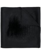 Yves Salomon Fur Applique Scarf - Black
