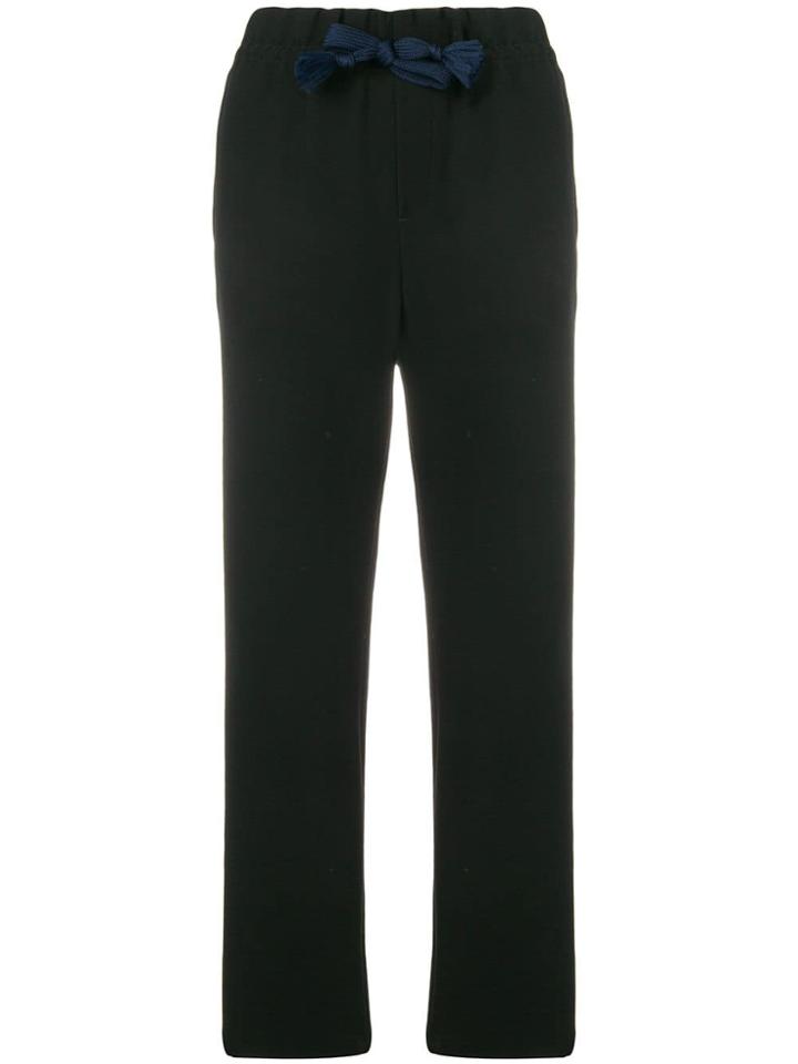 Closed High-waisted Trousers - Black