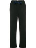 Closed High-waisted Trousers - Black