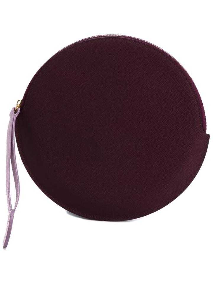 Roksanda Flat Drum Clutch, Women's, Pink/purple