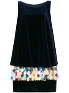 Talbot Runhof Sequinned Layered Dress - Blue