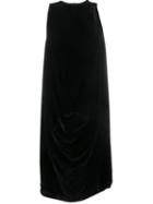 Rick Owens Velvet Draped Dress, Women's, Size: 40, Black, Silk/cotton/viscose
