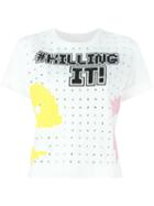 Philipp Plein 'killing It' T-shirt, Women's, Size: Small, White, Cotton