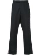 Thom Browne Side Zip Backstrap Trouser In 2 Ply Fresco - Blue