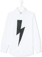 Neil Barrett Kids Lightning Bolt Print Shirt - White