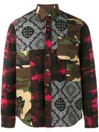Sophnet. Mixed Print Cotton Shirt, Men's, Size: Medium, Red, Cotton