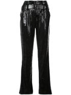 Rta Belted Sequin Trousers - Black