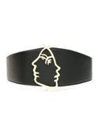 Framed Lovers Leather Belt - Black