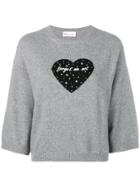 Red Valentino Forget Me Not Heart Jumper - Grey