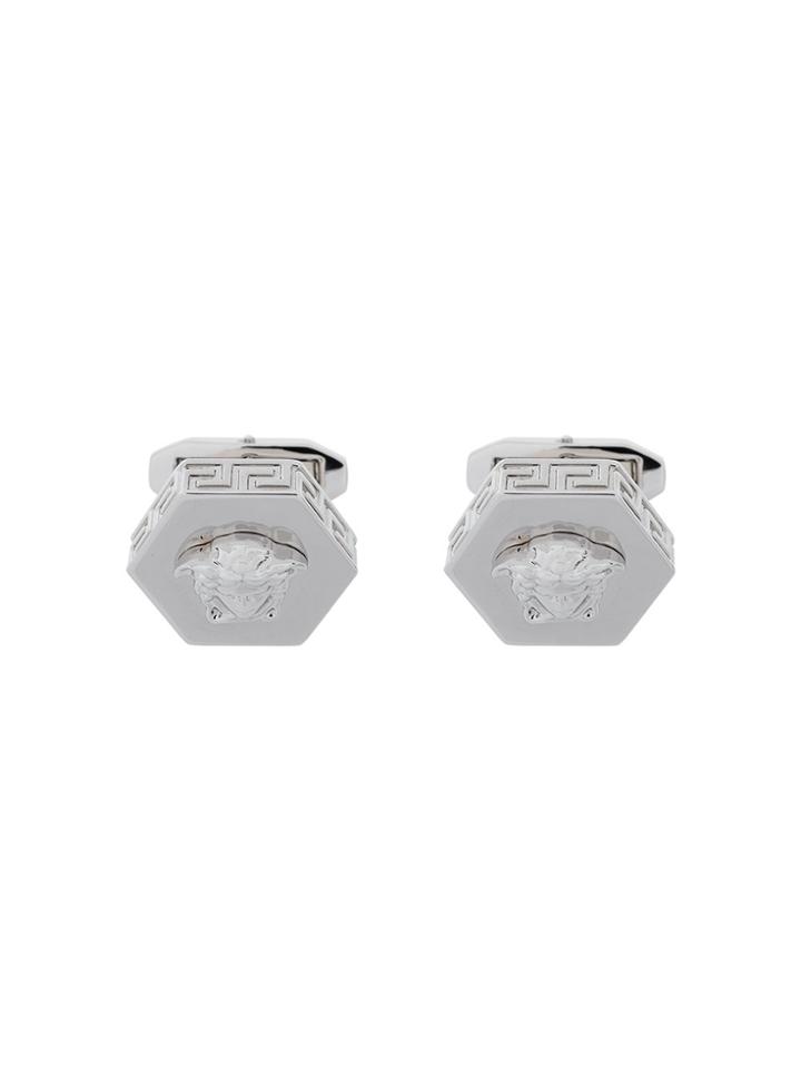 Versace Hexagon Medusa Cufflinks - Metallic