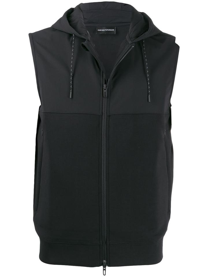 Emporio Armani Logo Sleeve Hoodie - Black