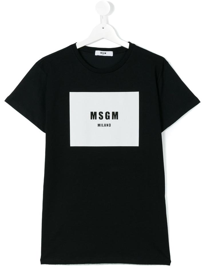 Msgm Kids - Logo Print T-shirt - Kids - Cotton - 14 Yrs, Blue