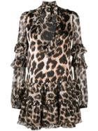 Philipp Plein Leopard Print Mini Dress - Neutrals