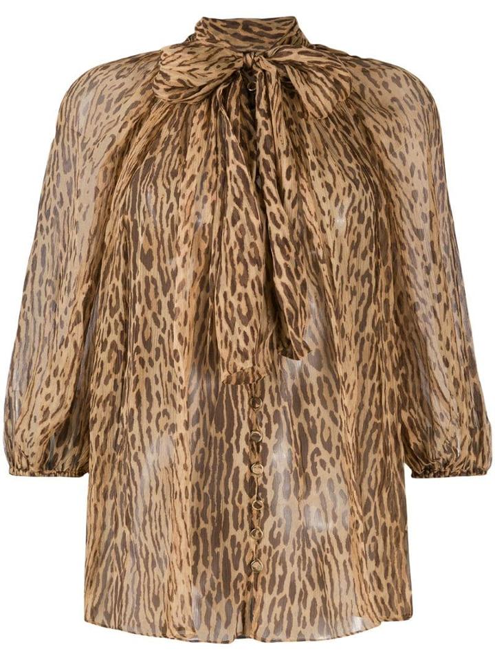 Zimmermann Espionage Fluted Blouse - Brown