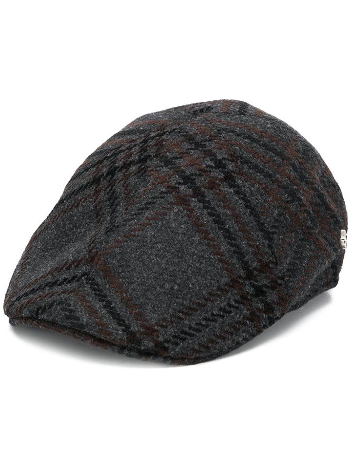 Tagliatore Check Print Hat - Grey