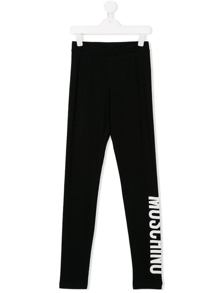 Moschino Kids Teen Logo Print Leggings - Black