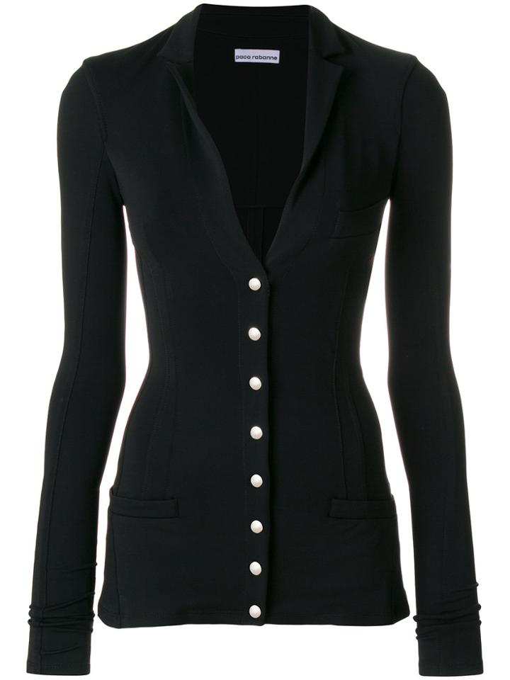 Paco Rabanne Button Slim Fit Cardigan - Black