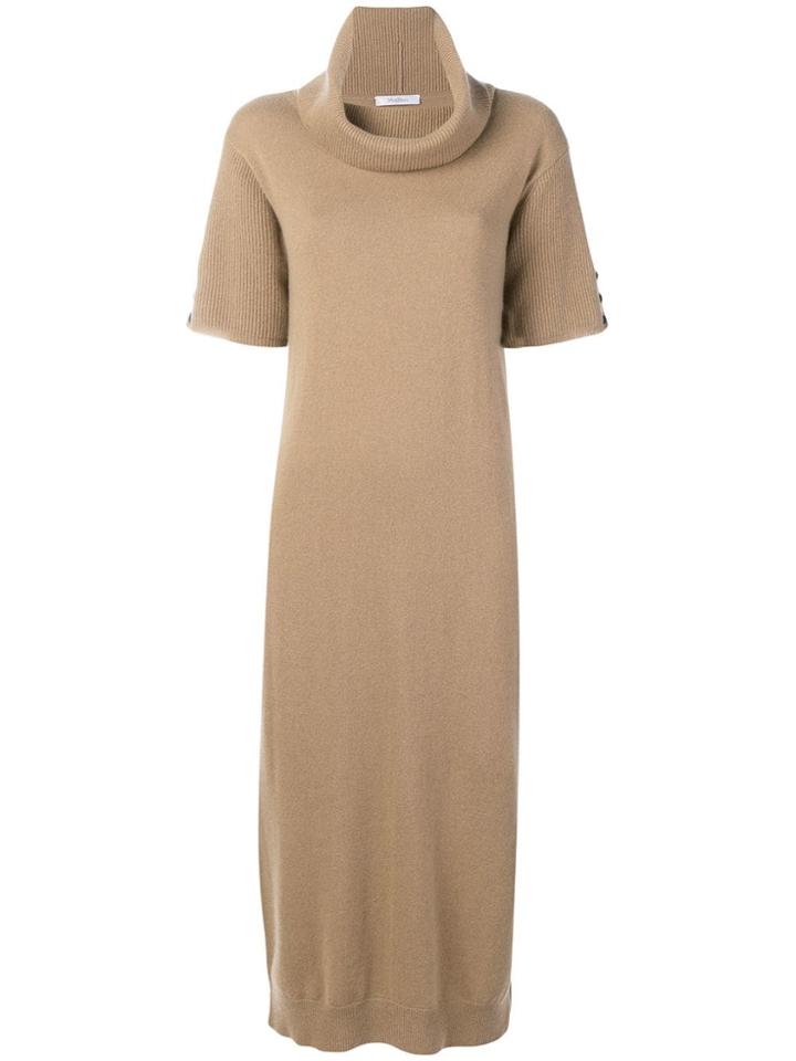 Max Mara Long Roll Neck Sweater Dress - Nude & Neutrals