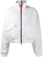 Y / Project Oversized Bomber Jacket, Women's, Size: Xs, White, Cotton/acrylic/polyamide/wool