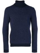 Zanone Patterned Turtleneck Sweater - Blue