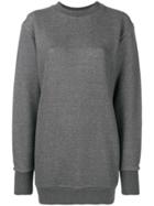 Amen Logo Patch Longline Sweatshirt - Grey