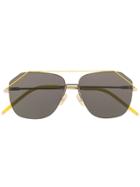 Fendi Eyewear Oversized Aviator Sunglasses - Yellow